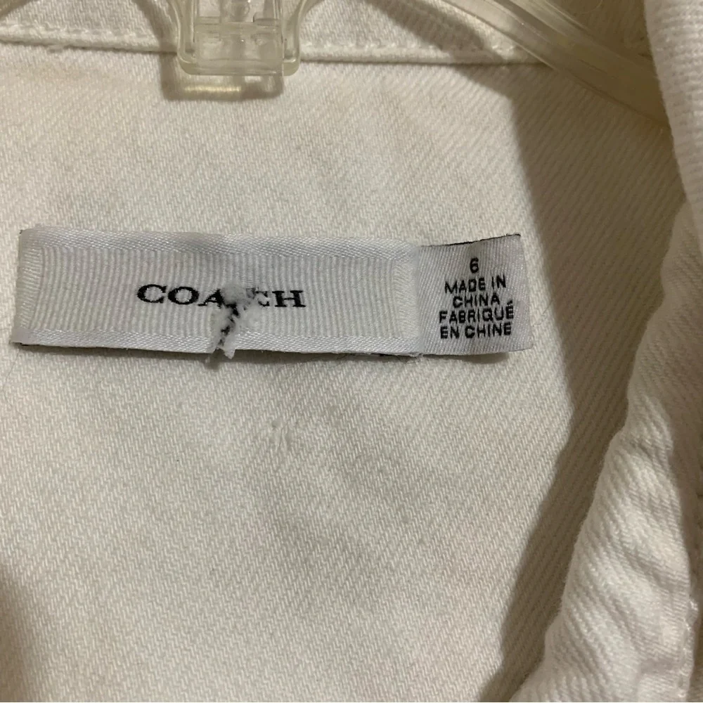 COACH White Denim Shirt Dress With Gold Buttons 100% Cotton Size Small